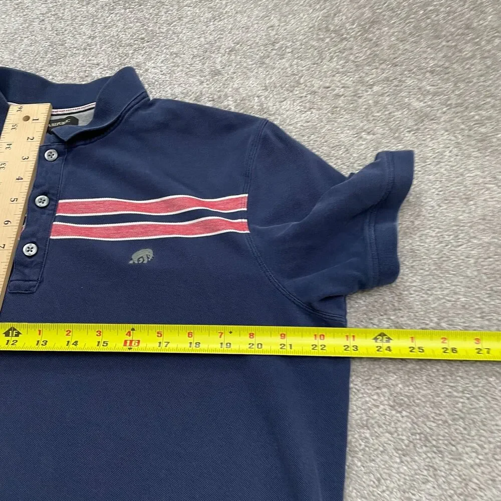Banana Republic Striped Chest Polo Shirt Mens XL Blue Short Sleeve Casual Preppy